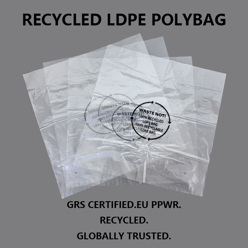 GRS Certified Recycled LDPE obalové sáčky podporují udržitelná a recyklovatelná obalová řešení