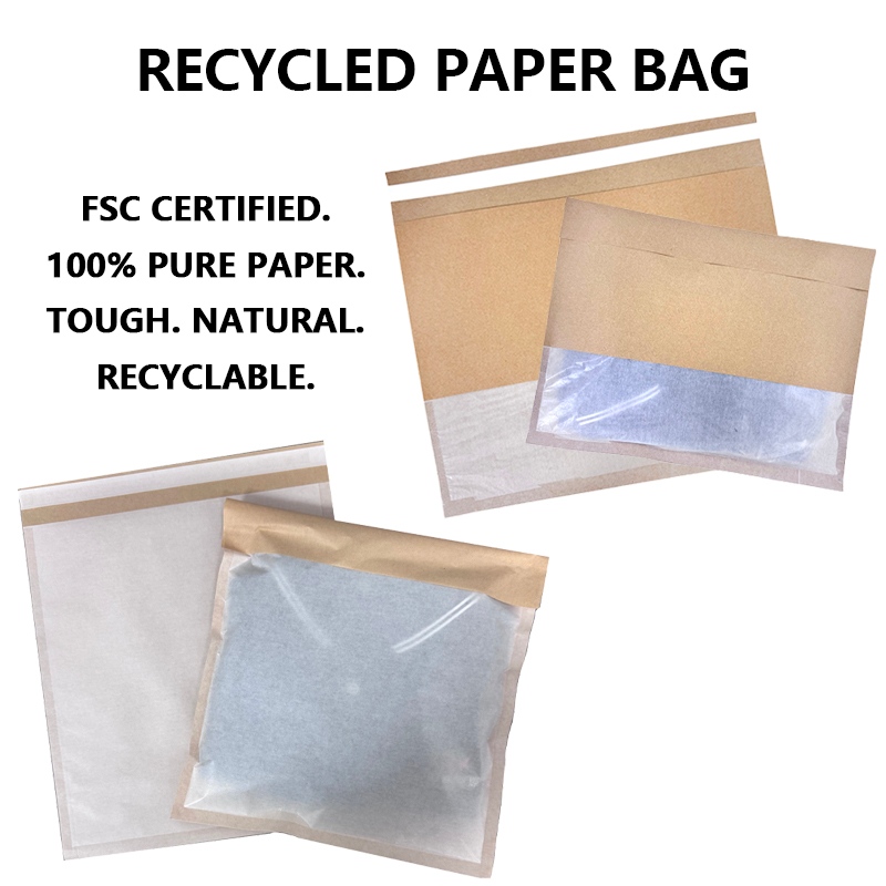 Vlastní recyklovaný papírový sáček s pergamenovým okénkem získává popularitu na trhu udržitelných obalů